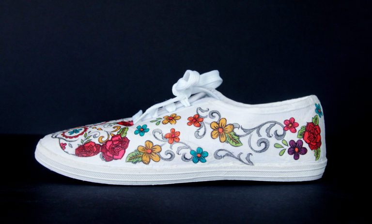 DIY Day of the Dead Shoes Tutorial