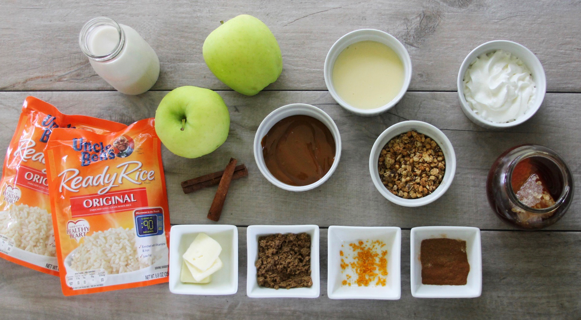 ingredients for Caramel Apple Arroz Con Leche