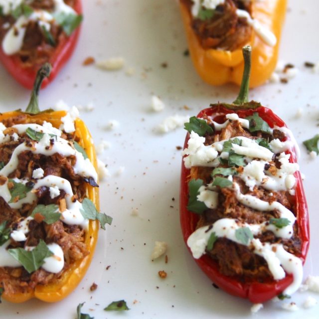 Spicy Pibil Chicken Stuffed Mini Peppers