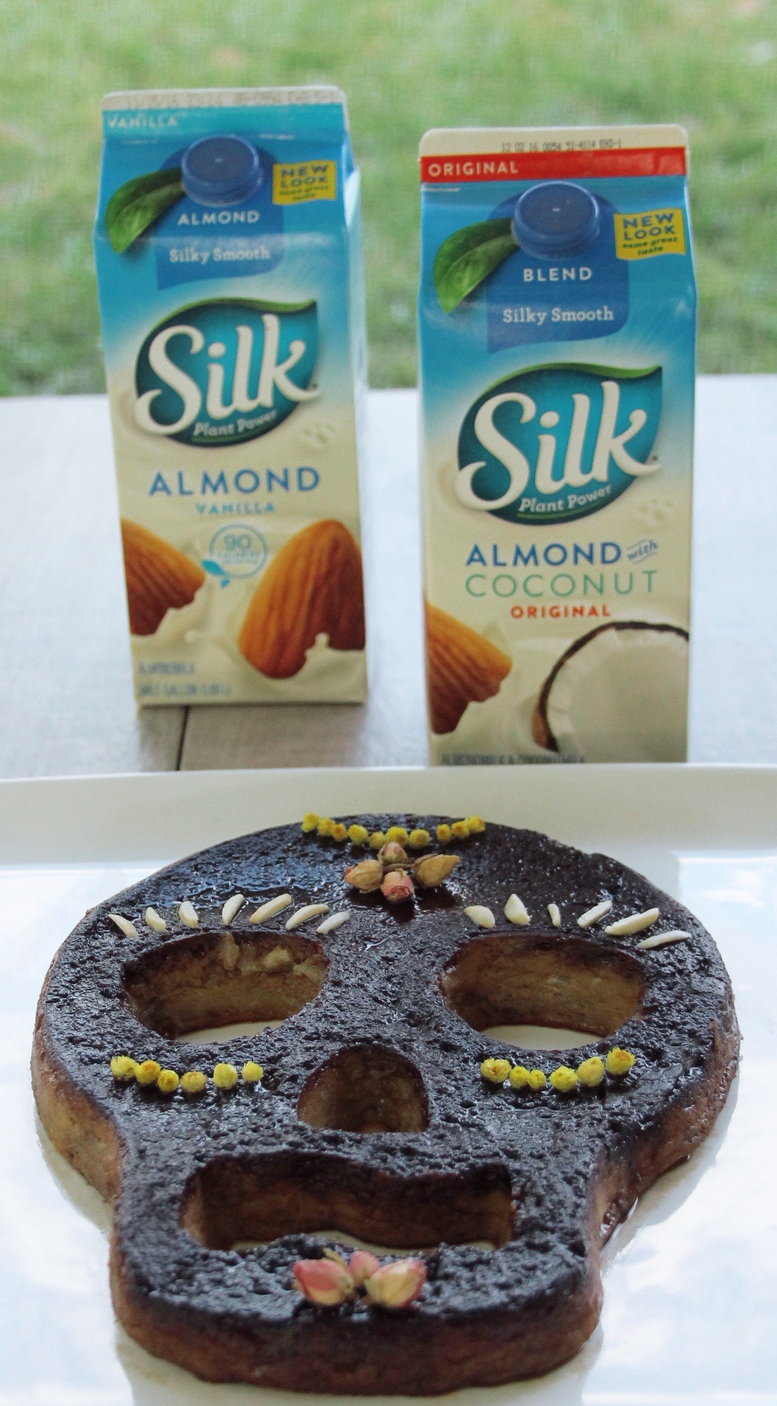 Sugar Skull coconut pumpkin bread pudding for Day of the Dead party