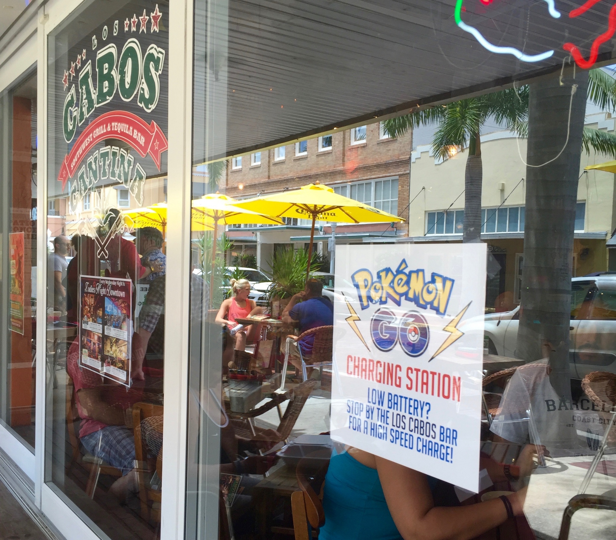 Pokemon Go sign at local restaurant