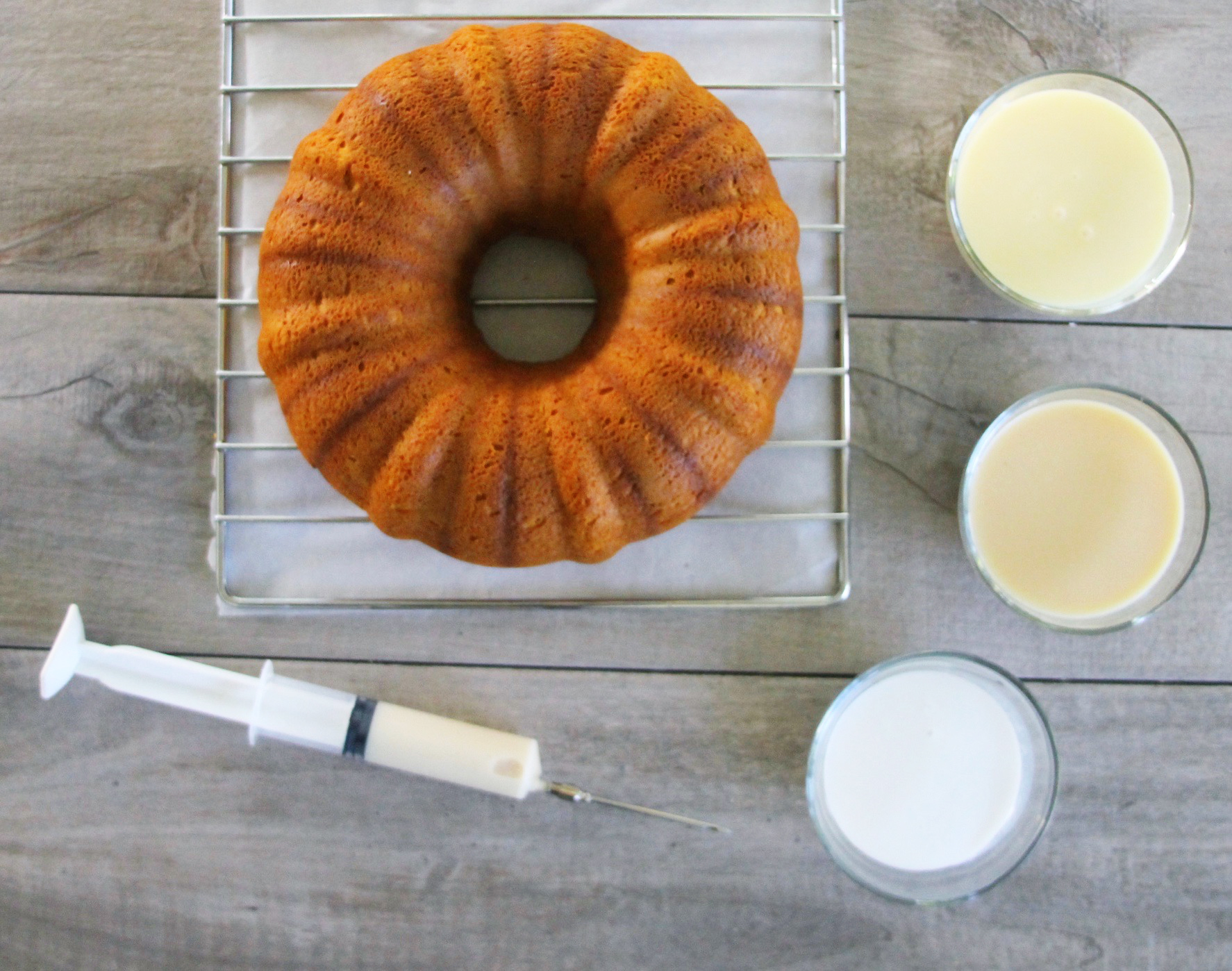 Pumpkin tres leches cake with coconut glaze