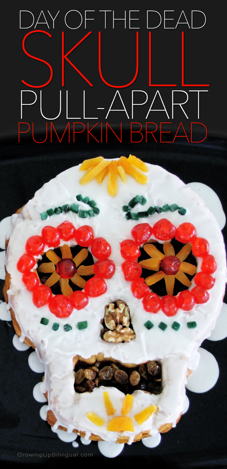 Day Of The Dead Skull Pull-Apart Pumpkin Bread
