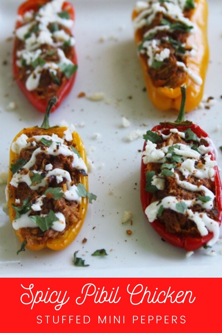 Spicy Pibil Chicken Stuffed Mini Peppers
