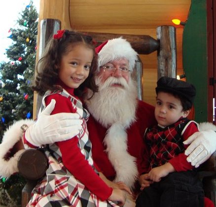 family with Santa Claus