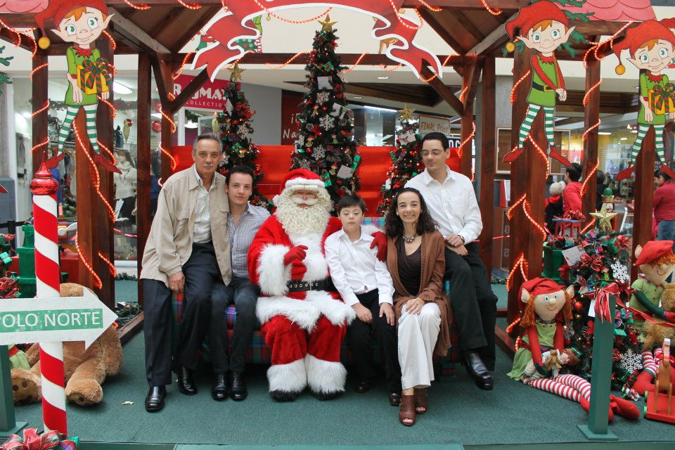 family with Santa Claus