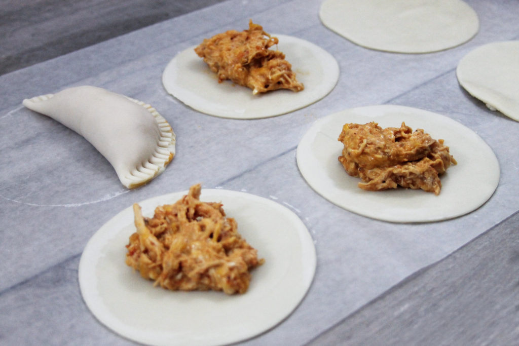 Crockpot Cheesy Chicken Tinga Empanadas