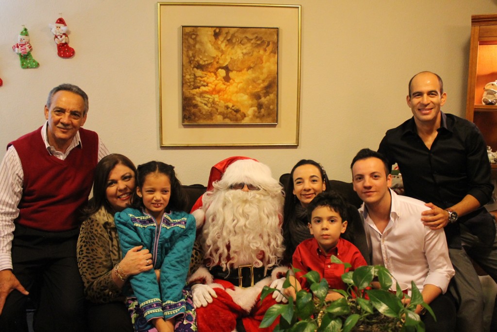 family with Santa Claus