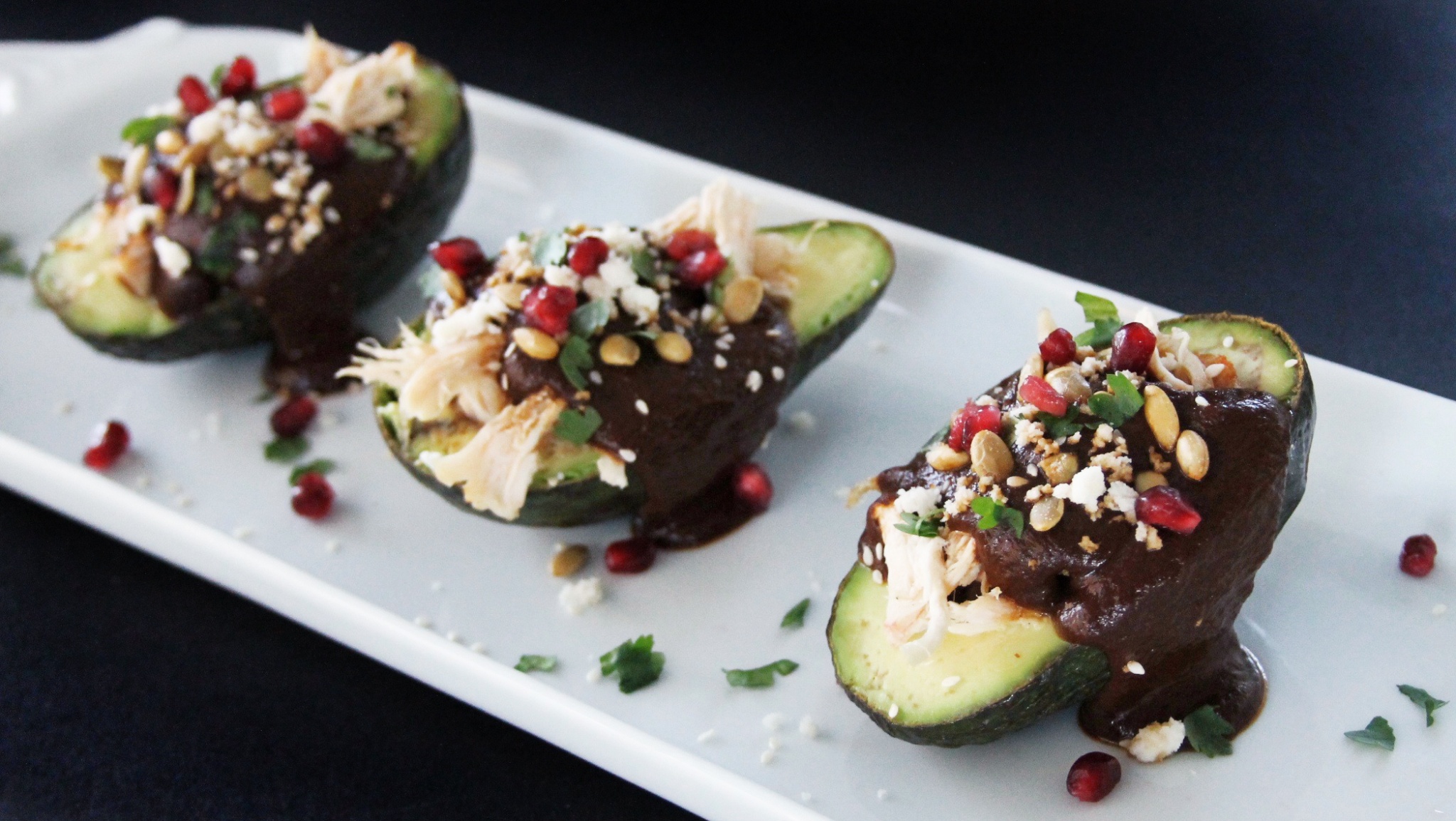 Mole Stuffed Avocados 2