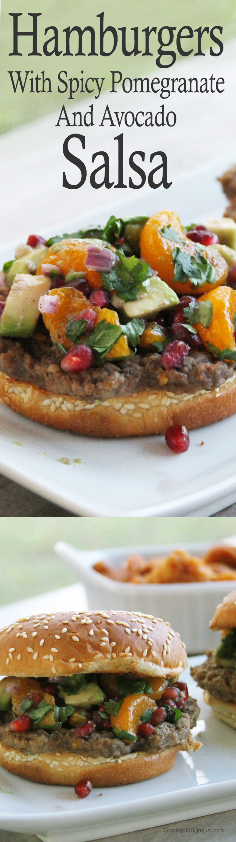 Hamburgers With Spicy Pomegranate And Avocado Salsa