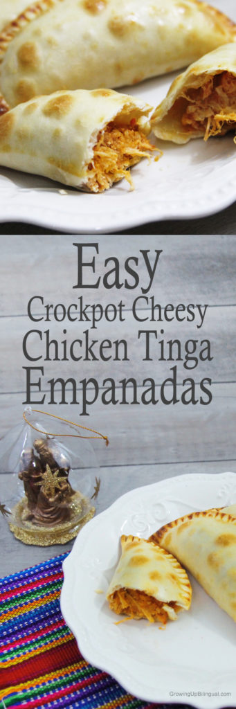 Easy Crockpot Cheesy Chicken Tinga Empanadas