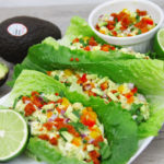 Avocado and chorizo egg salad lettuce wraps