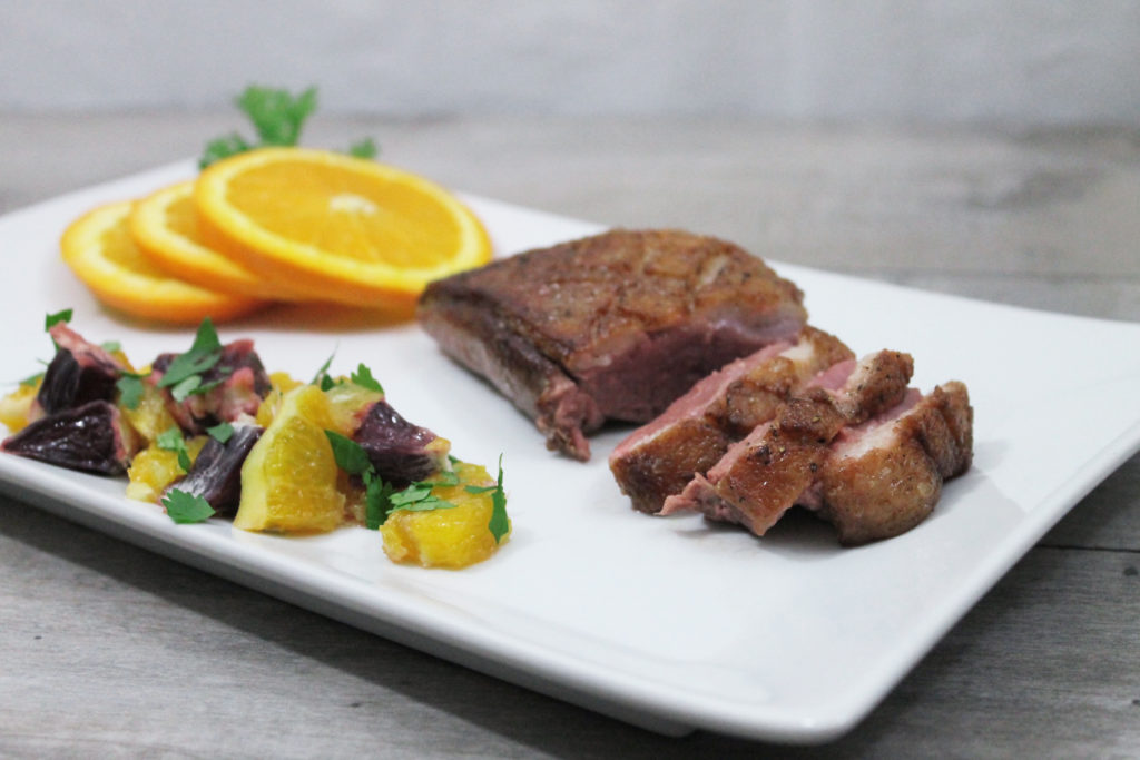 chipotle duck breasts with orange salsa