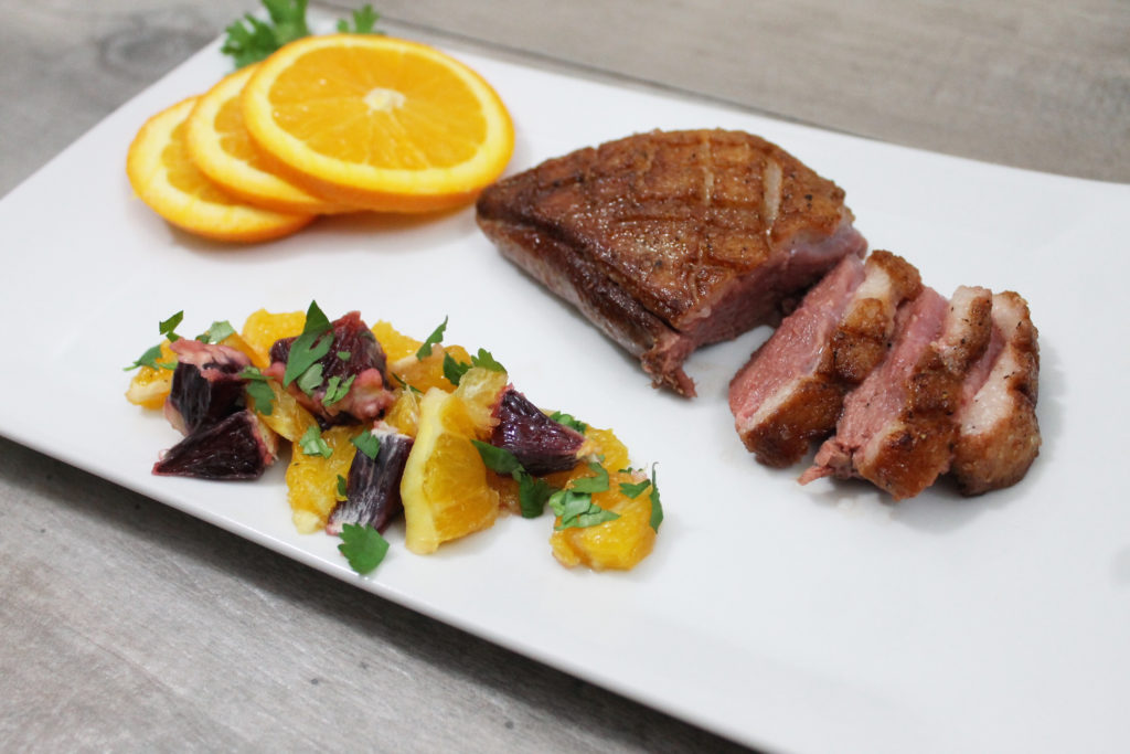 chipotle duck breasts with orange salsa