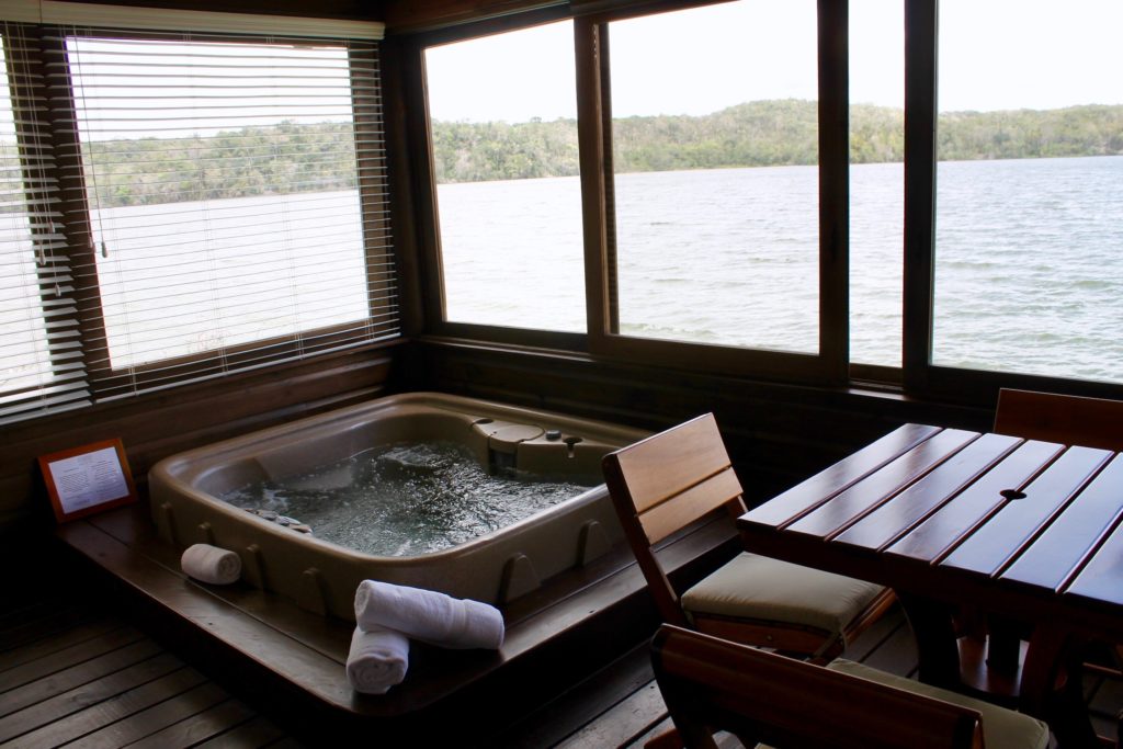 covered terrace at Las Lagunas hotel