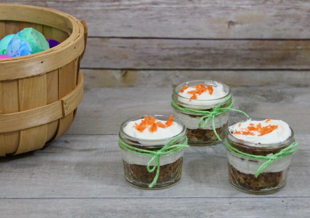 Carrot cake tres leches in a jar