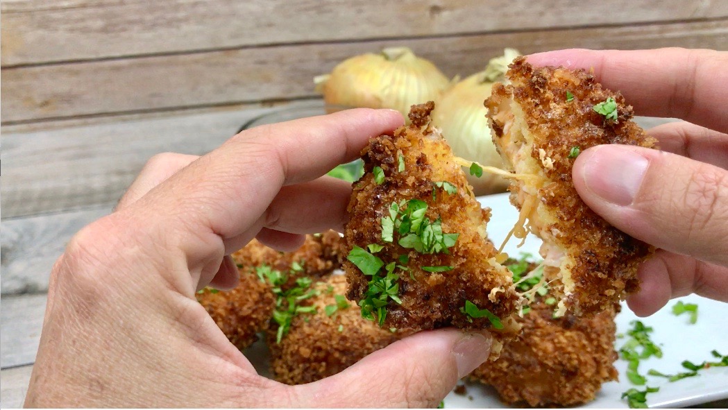 Jalapeno popper stuffed onion rings