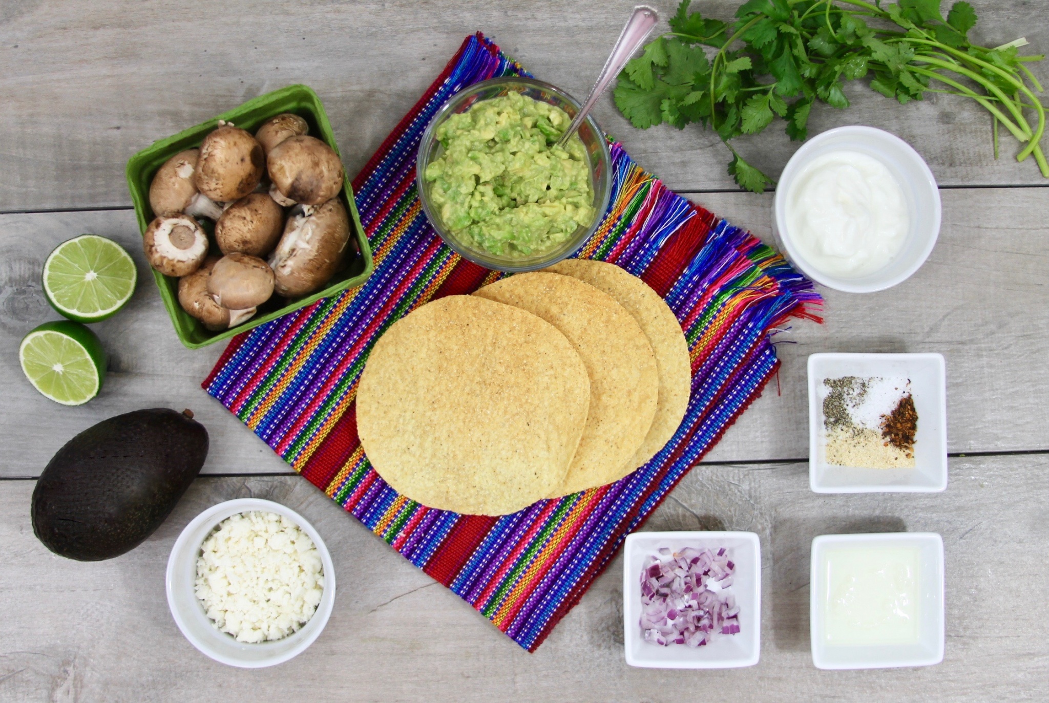 avocado and chipotle mushroom tostadas