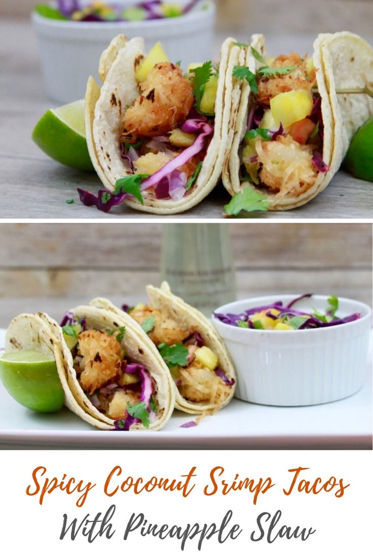 Spicy Coconut Srimp Tacos With Pineapple Slaw
