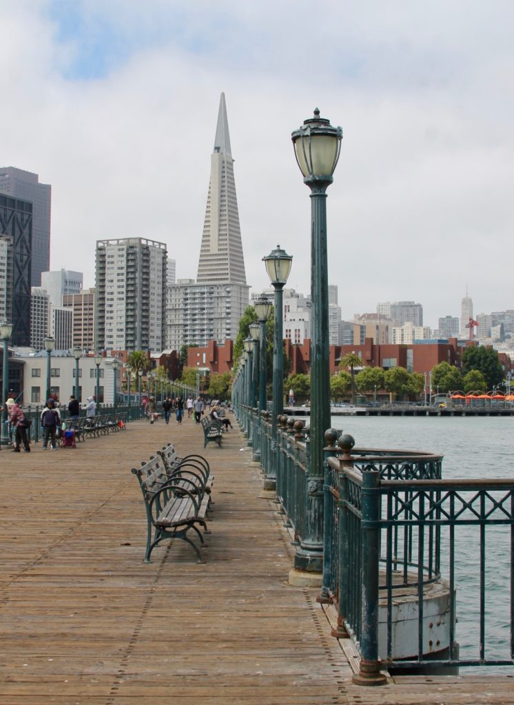 Transamerica building and San Francisco skyline from Pier 7