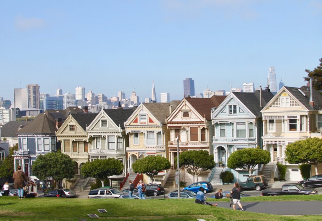 Painted Ladies in Alamo Square Park San Francisco