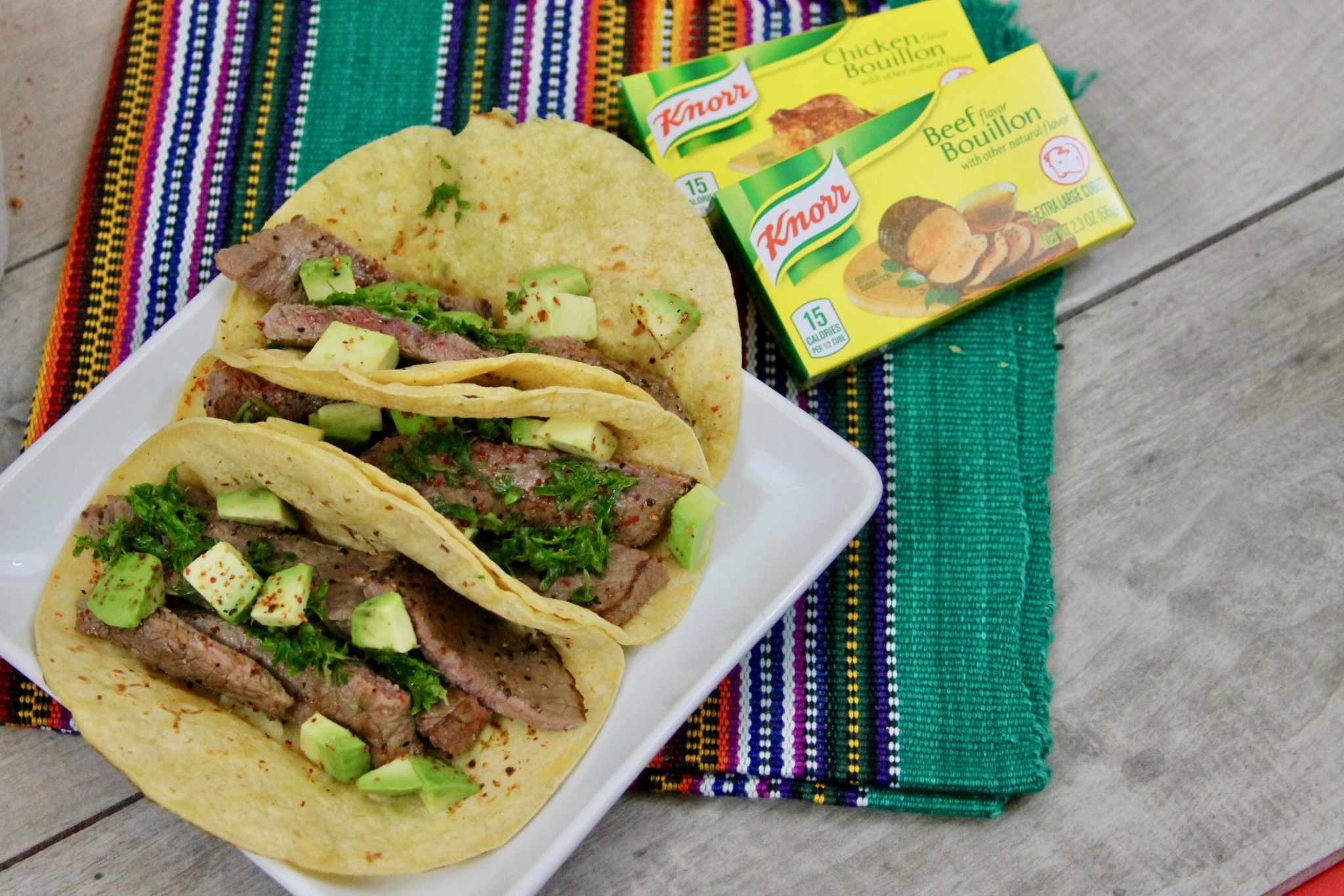 churrasco tacos with chimichurri sauce