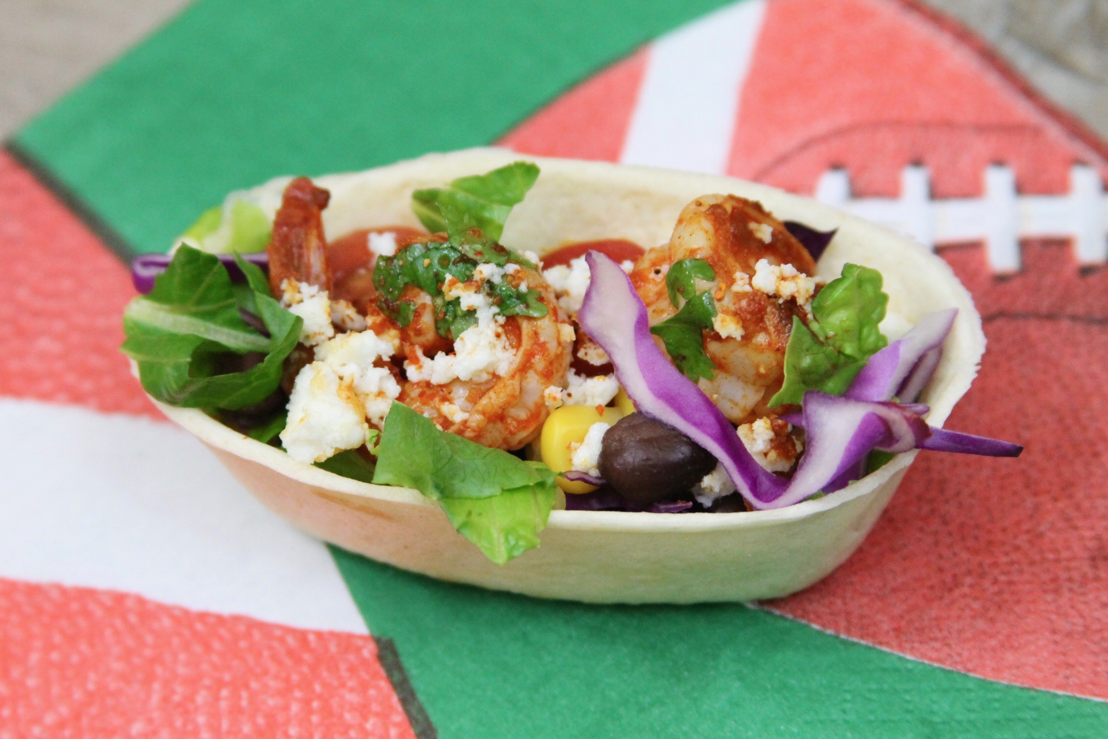 Chipotle Shrimp Taco Salad Tortilla Boats