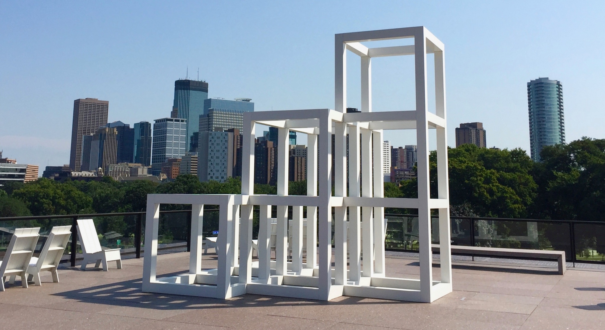 Sol Le Witt sculpture at Walker Art Center.