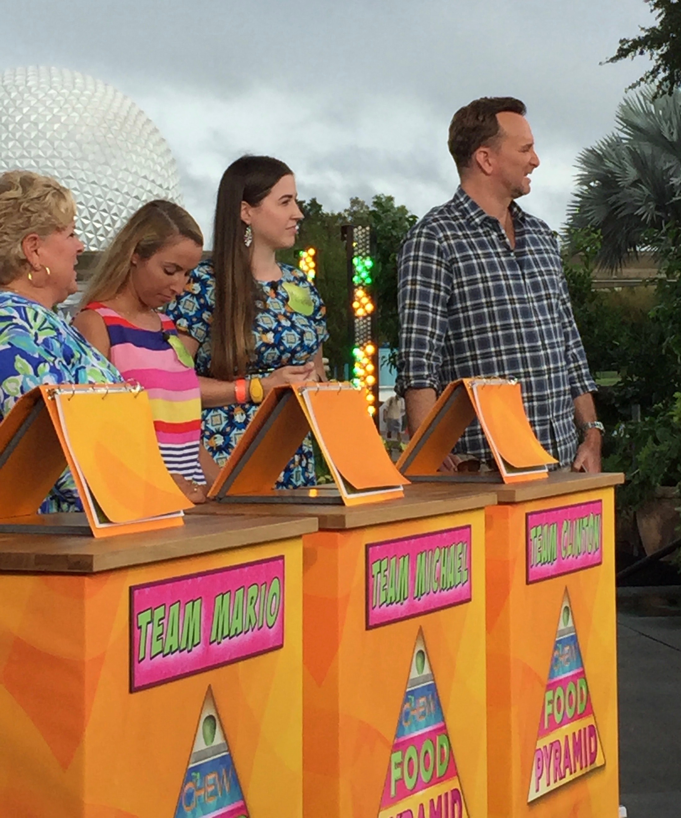 The Chew at Epcot playing Food Pyramid
