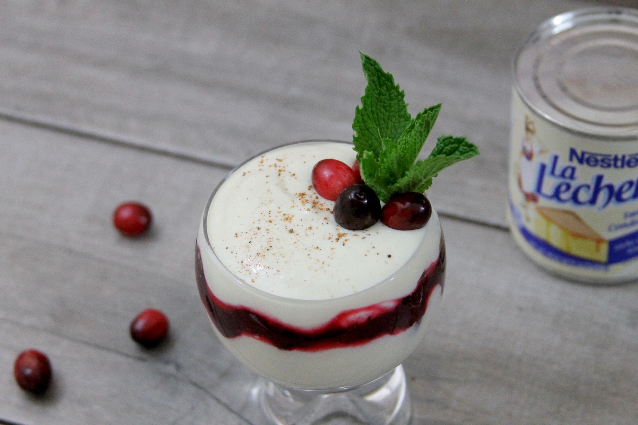 No-bake Eggnog Cheesecake Cranberry Parfait recipe