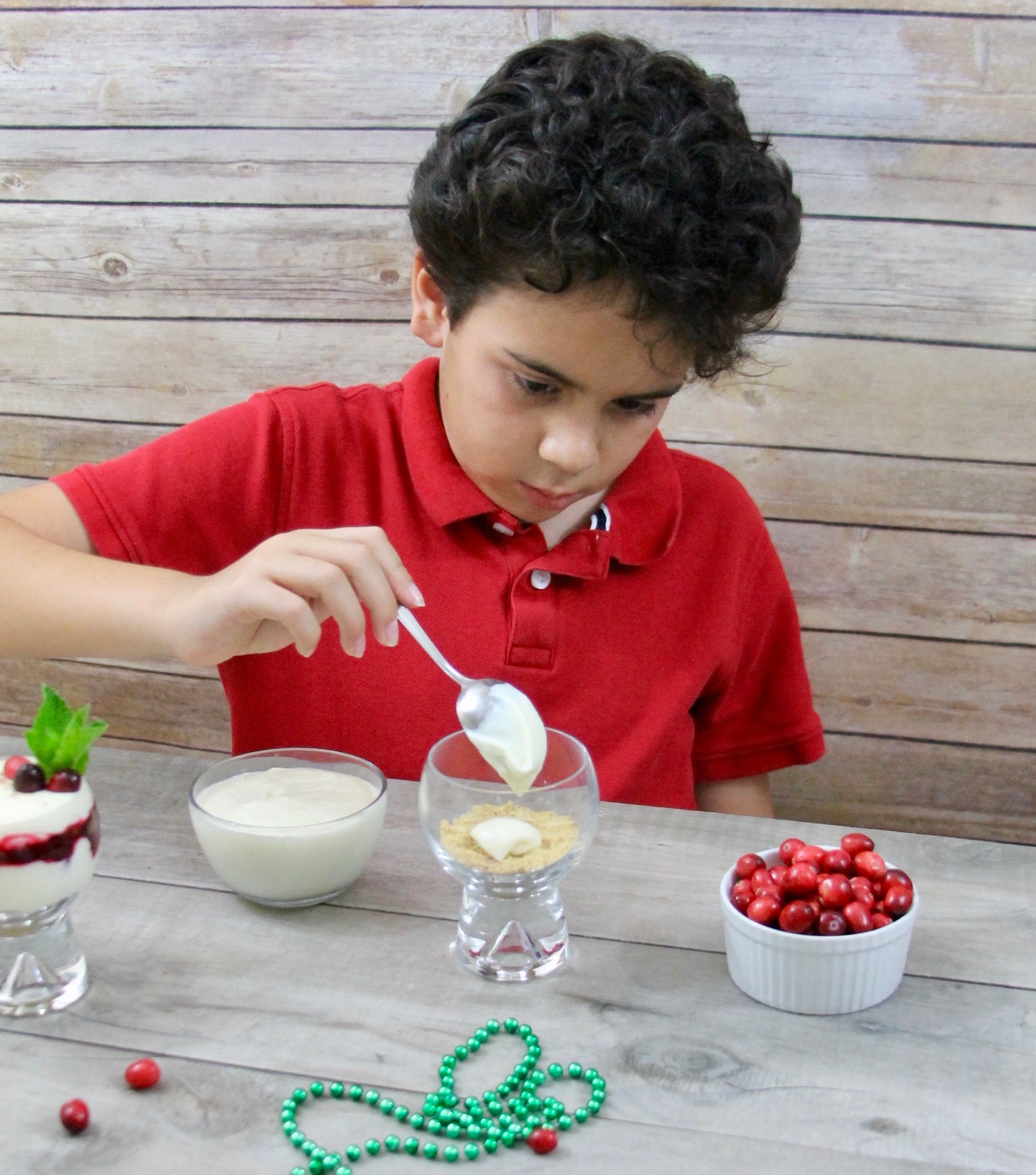 No-bake Eggnog Cheesecake Cranberry Parfait recipe