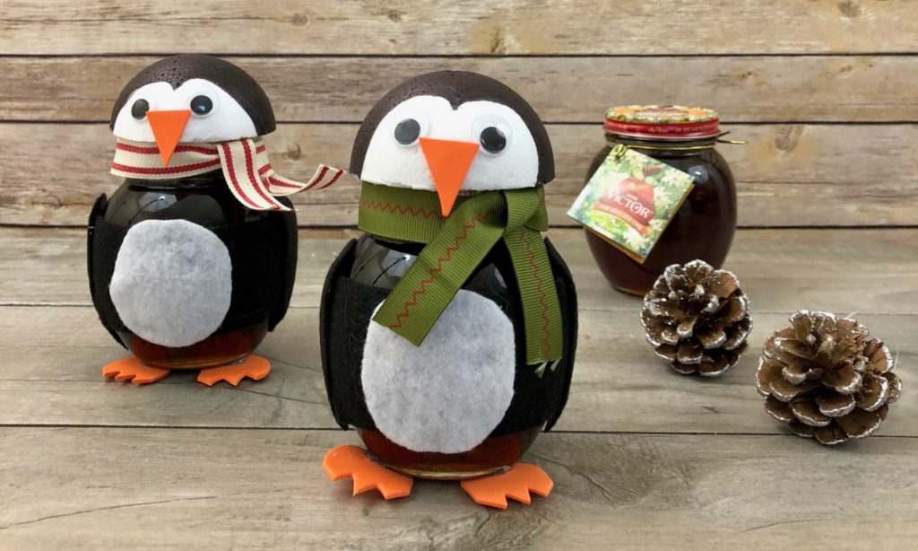 DIY honey jar penguin with Don Victor honey