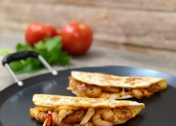 Cheesy Chipotle Seafood Quesadillas