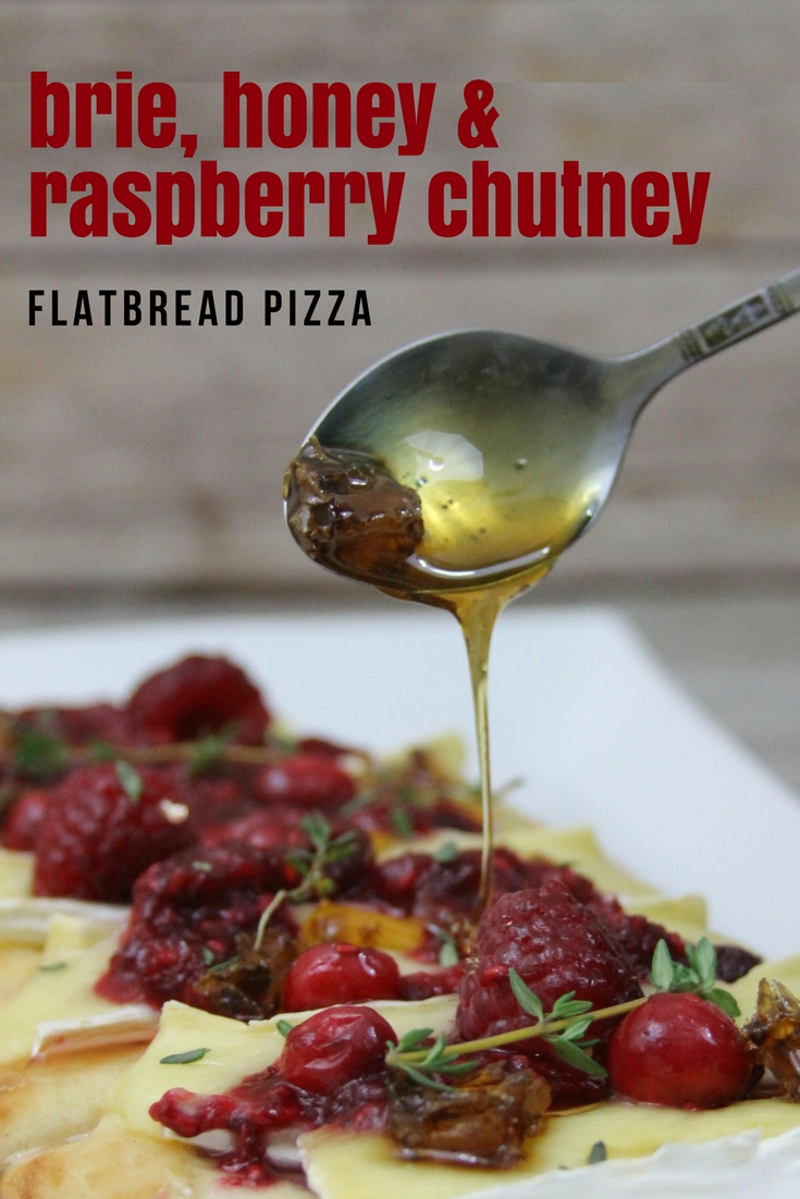 brie, honey and raspberry chutney flatbread pizza