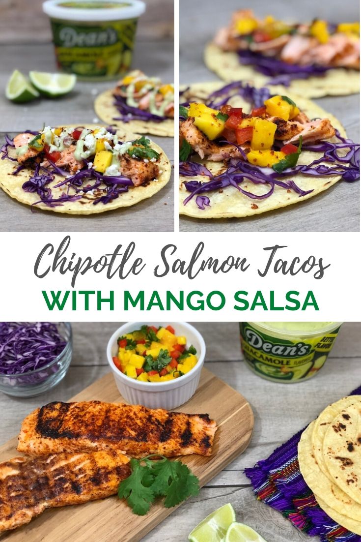 Chipotle Salmon Tacos with Mango Salsa