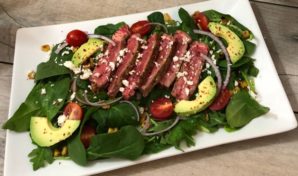 Chipotle steak taco salad