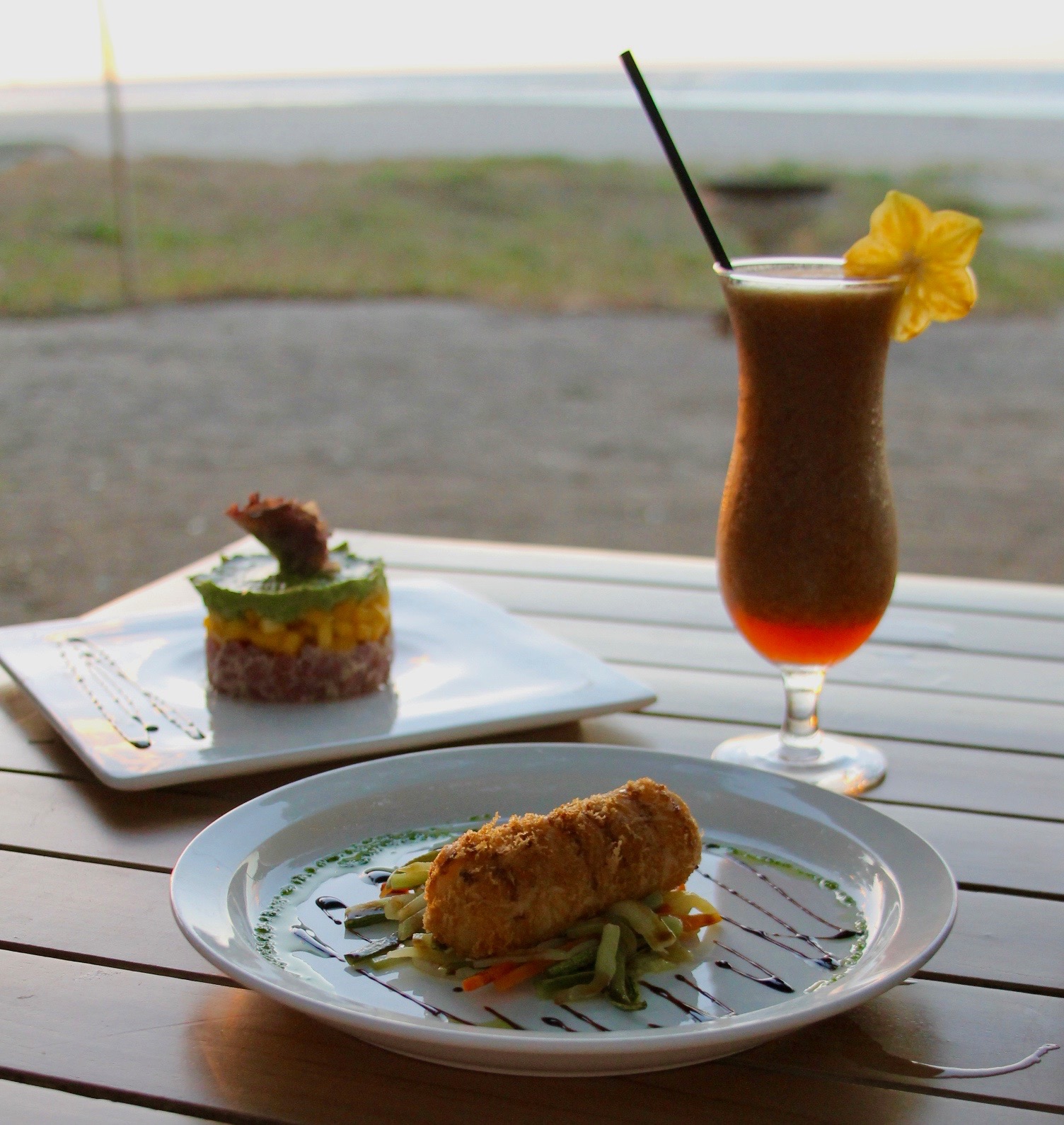 Panga's Beach club sunset dinner