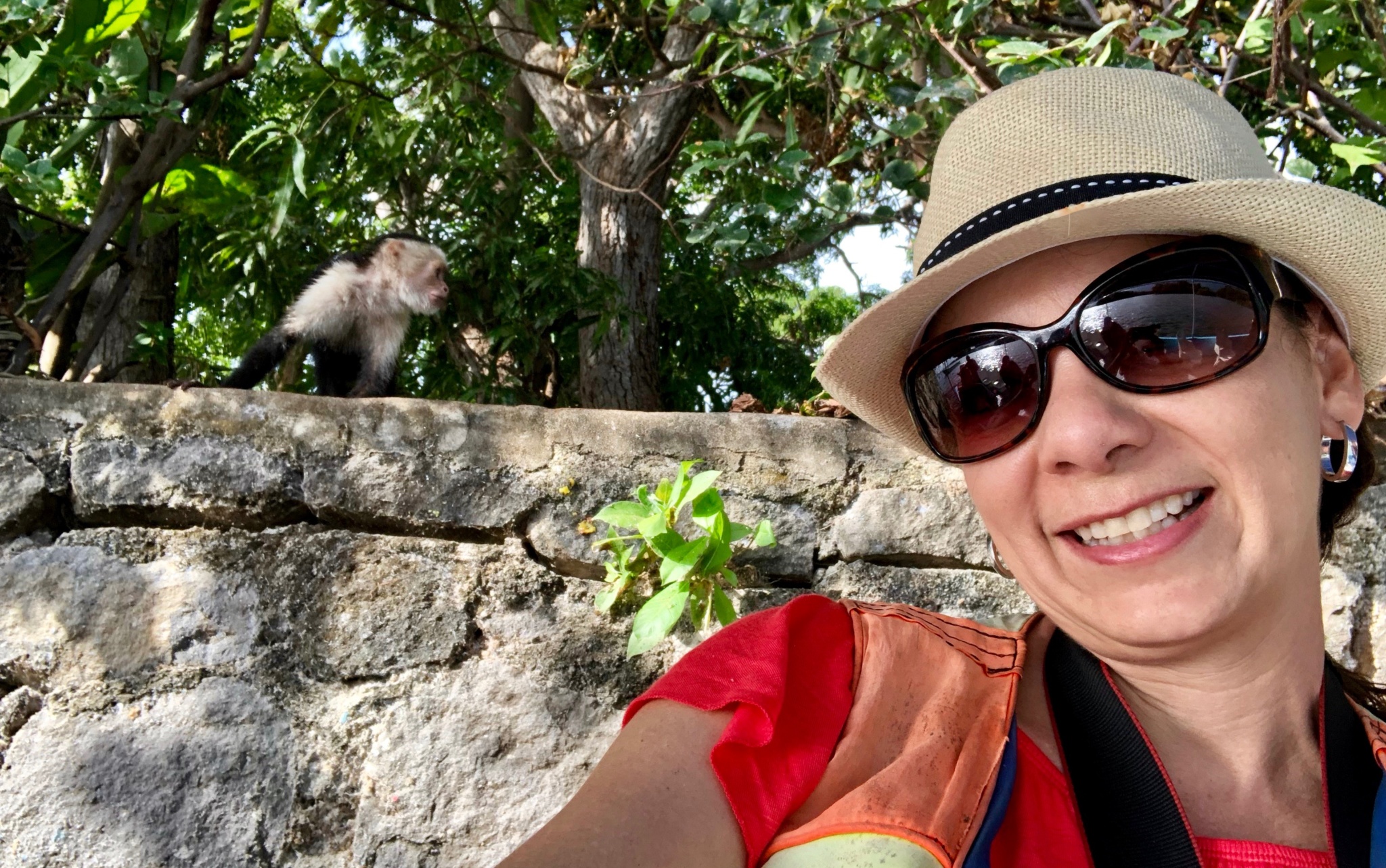 feeding the monkeys in the islets of Granada, Nicaragua