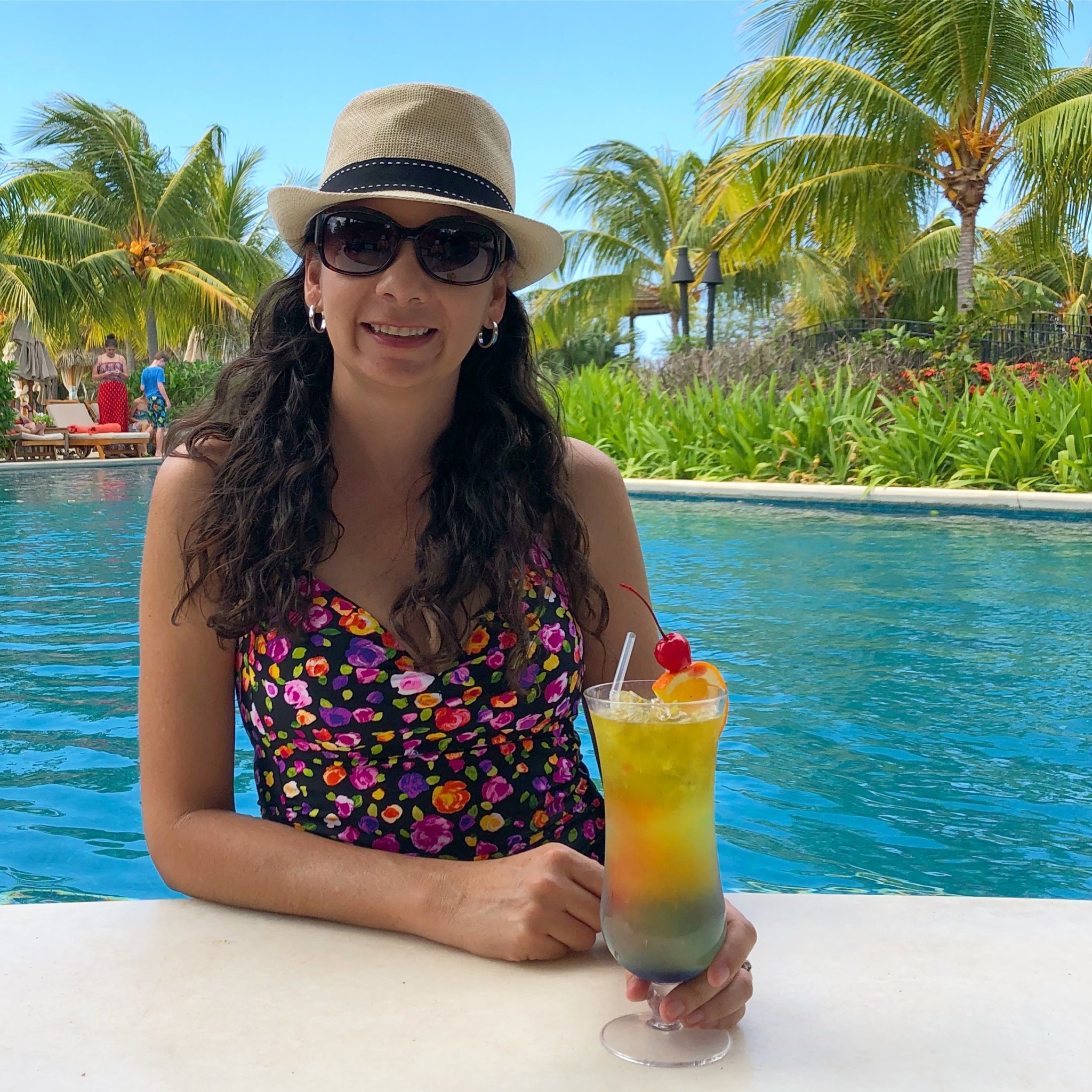 Enjoying a cocktail at Manatees bar at Dreams Las Mareas Costa Rica