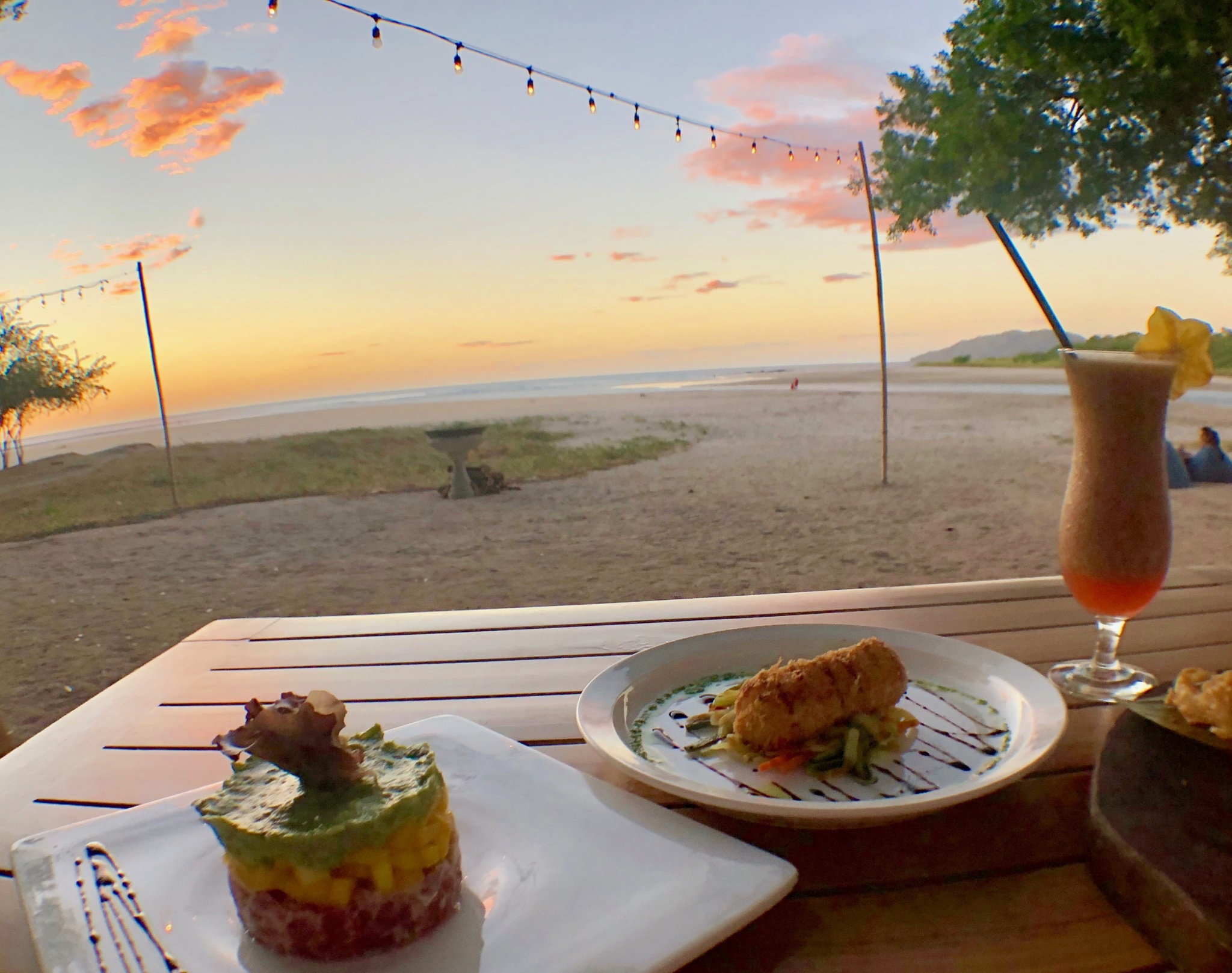 Panga's Beach club sunset dinner