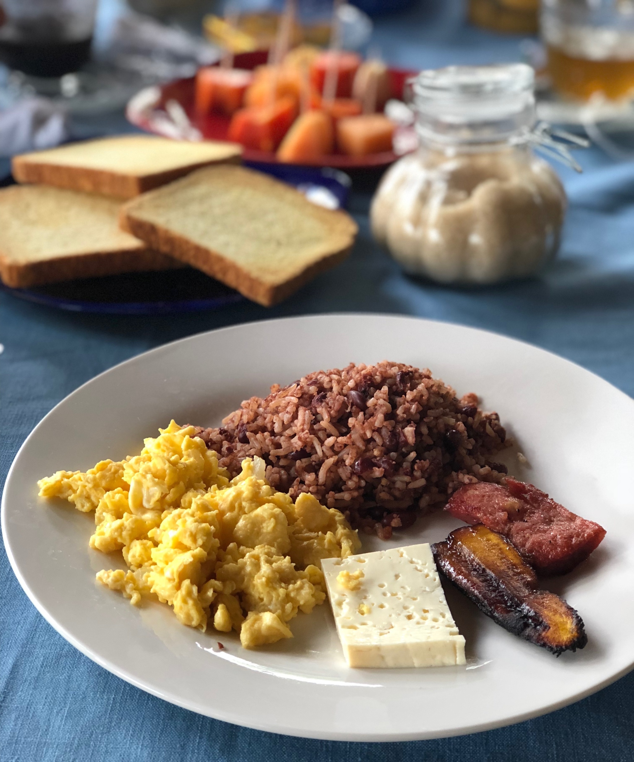 gallo pinto and eggs, traditional Nicaraguan breakfast