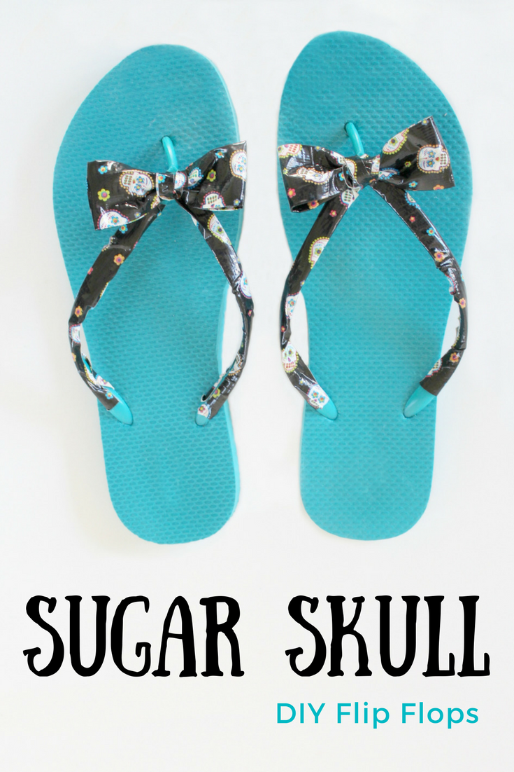 Sugar Skull DIY Duct Tape Flip Flops