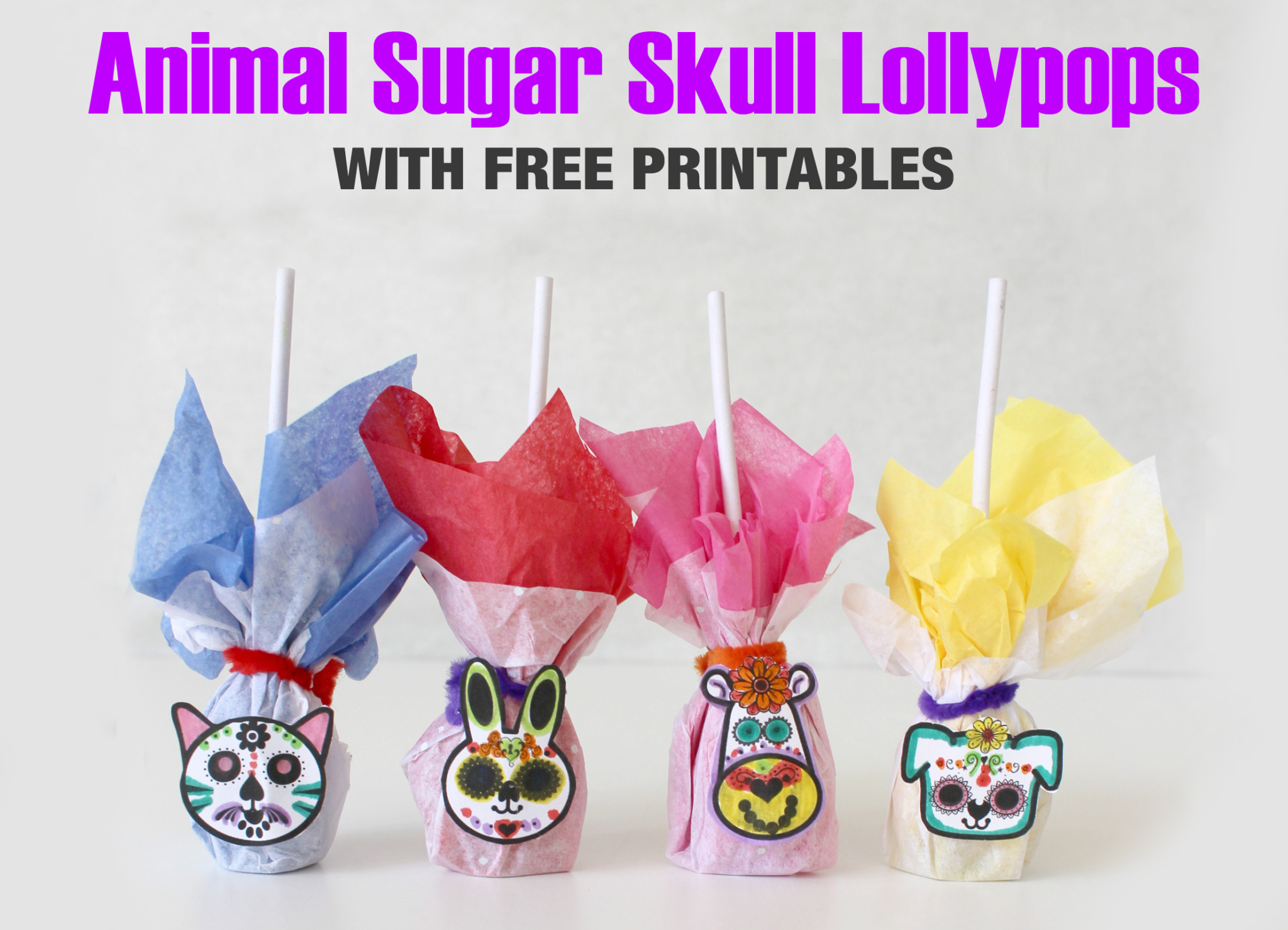 Day of the Dead Inspired Animal Sugar Skull Lollipops