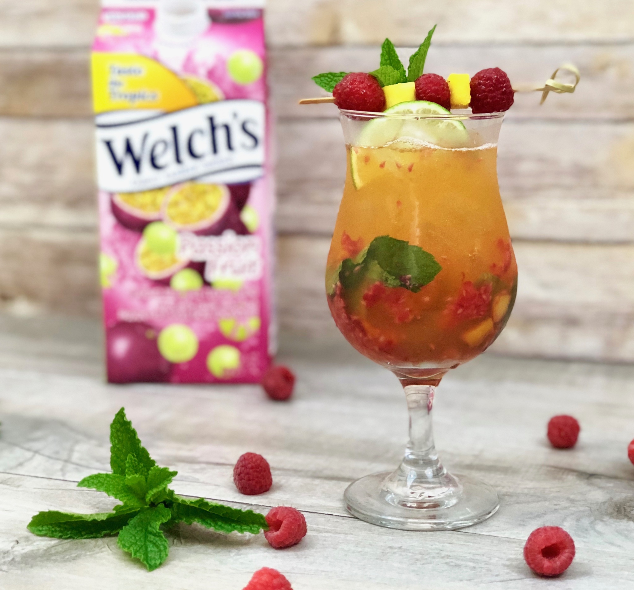 passion fruit raspberry mango mojito