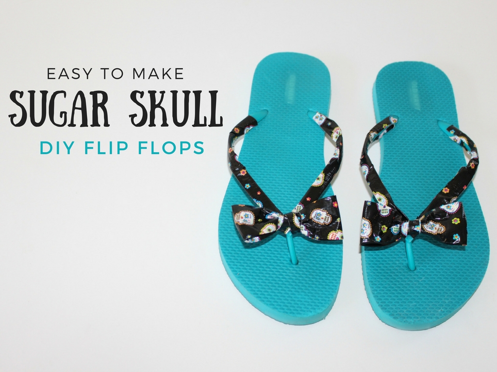 Sugar Skull DIY Duct Tape Flip Flops