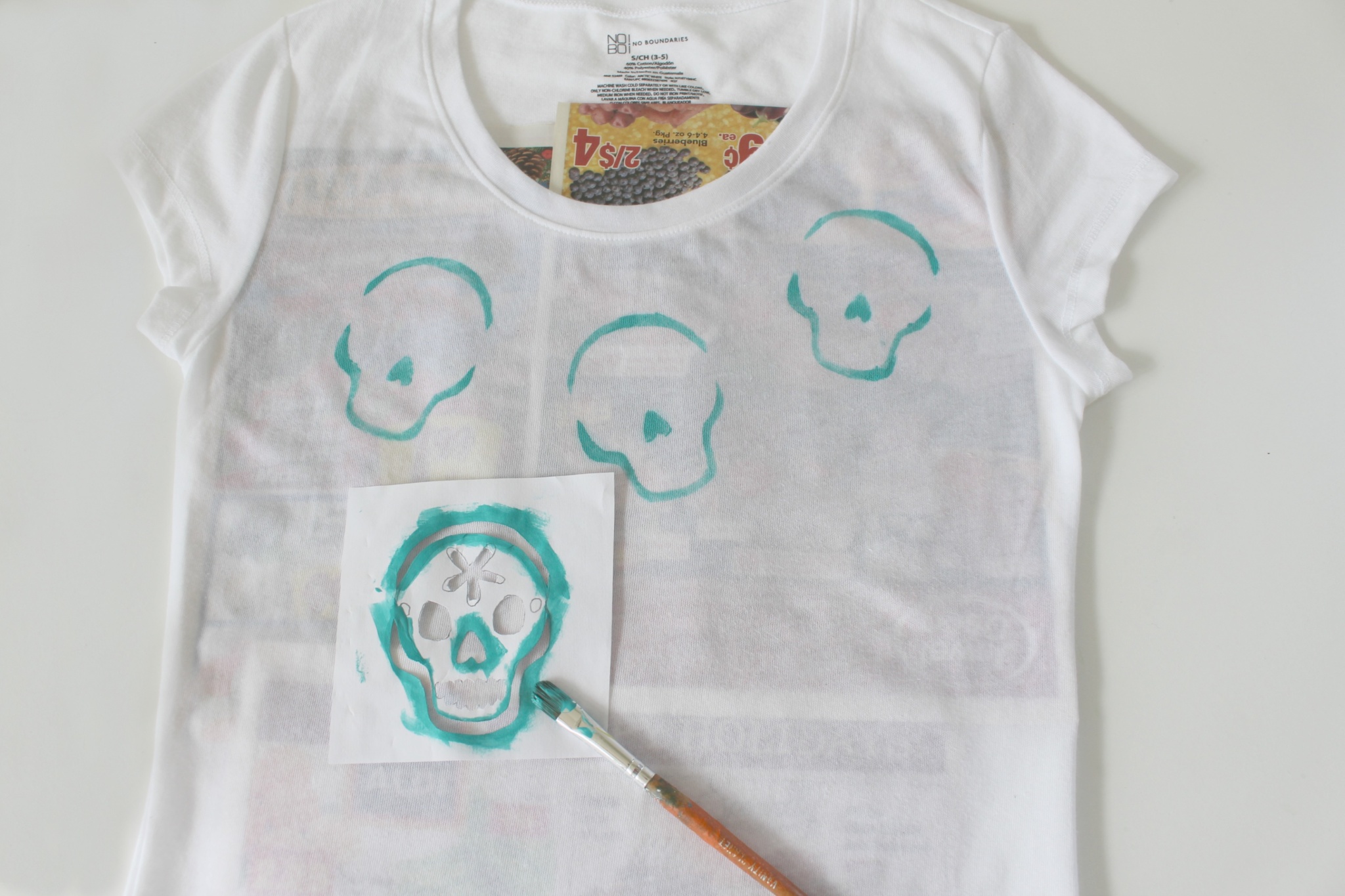 DIY sugar skull t-shirt