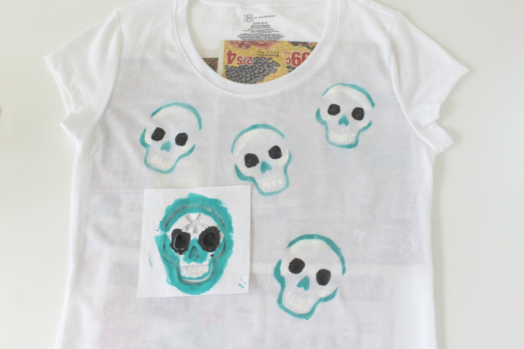 DIY sugar skull t-shirt