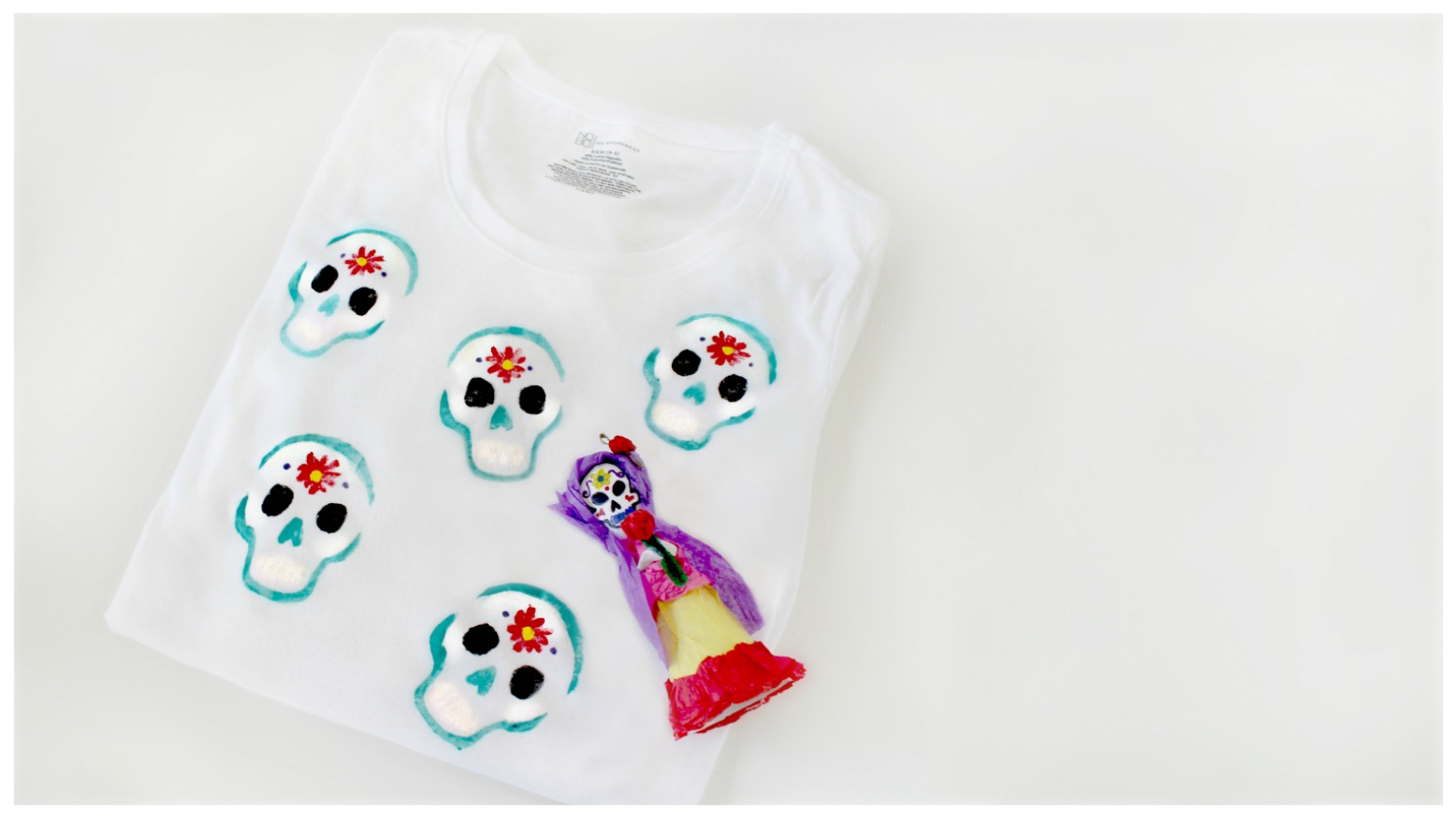 DIY sugar skull t-shirt