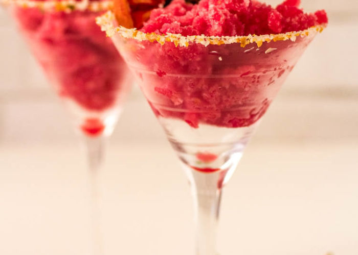 Blood Orange Margarita Sorbet: Frozen cocktail dessert recipes