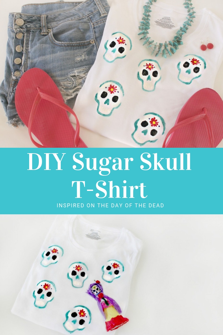 DIY sugar skull t-shirt